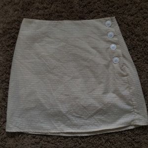 plaid button skirt